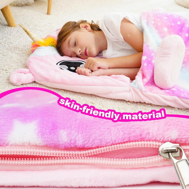 Micling Kid Sleeping Bag with Pillow - Larger Nap Mat - Plush Slumber Bag for Boys Girls Daycare Preschool Kindergarten Birthday Gift Travel Sleepover Ages 3-12 Years - Image 2